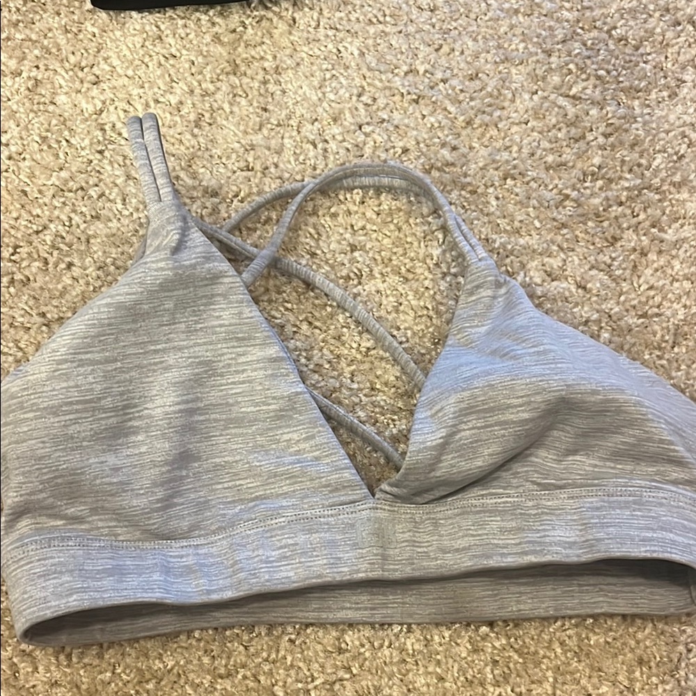 Crop Shop Boutique Light Gray Strappy Sports Bra - serenity Stella strappy bra